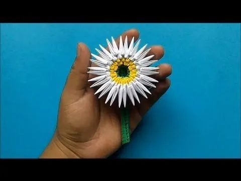 Origami 3D Flor margarita - YouTube