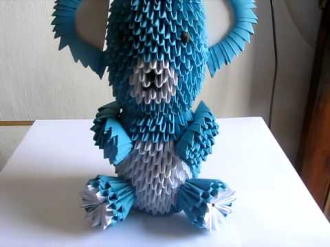 ORIGAMI 3D OSO AZUL NUEVO - YouTube