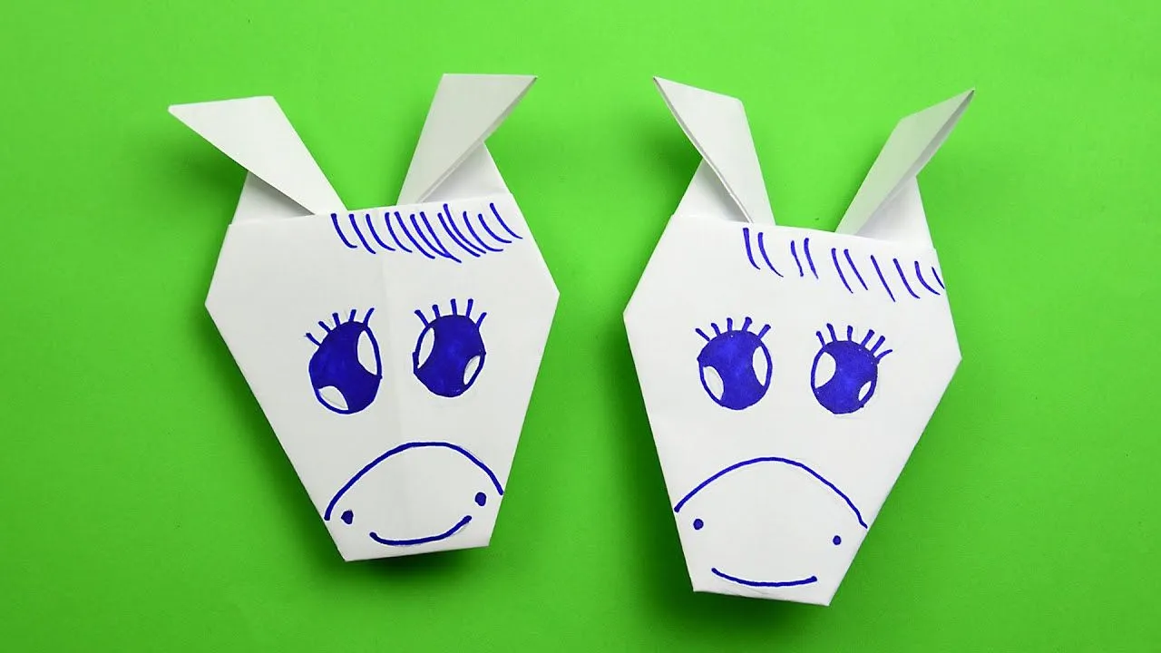 Cómo hacer un origami de caballo de papel fácil - YouTube Cómo hacer un origami de caballo de papel fácil - YouTube