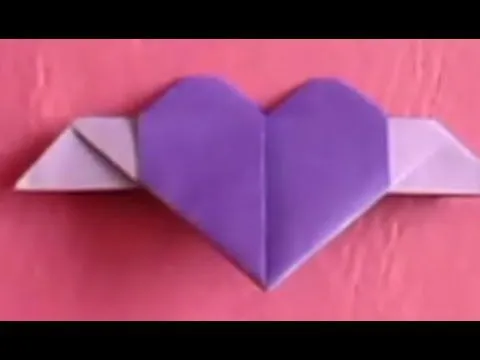 ORIGAMI - Cómo hacer un corazón con alas - YouTube ORIGAMI - Cómo hacer un corazón con alas - YouTube