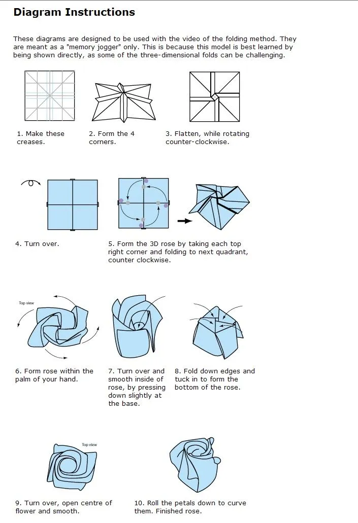 Rosas de origami diagrama - Imagui