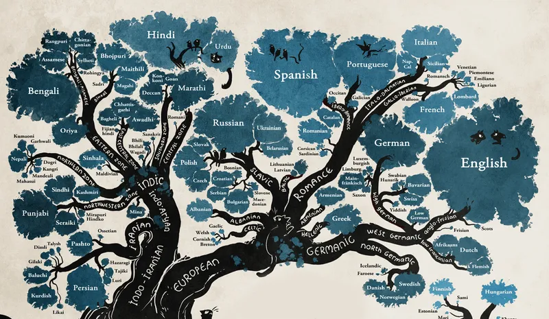 El origen de los idiomas, explicado en una preciosa infografía El origen de los idiomas, explicado en una preciosa infografía