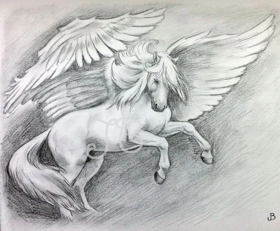 ORIGINAL Pegasus caballo cría grafito lápiz por SparksaFlying ORIGINAL Pegasus caballo cría grafito lápiz por SparksaFlying