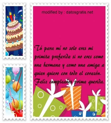 Originales Frases Para Mi Prima Por Su Cumpleaños Con Imàgenes ...