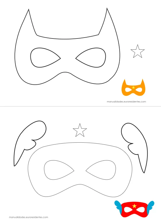 Originales máscaras de superhéroes para imprimir - Manualidades Originales máscaras de superhéroes para imprimir - Manualidades