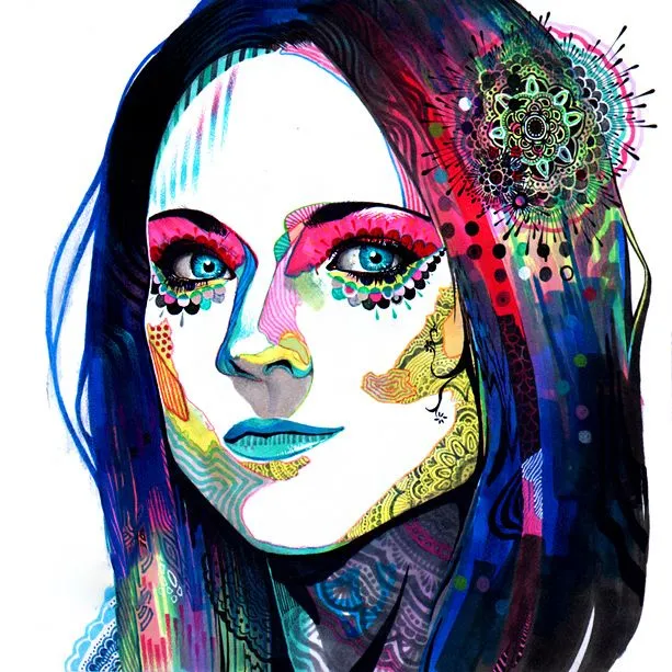 ORIGINALIDAD Y COLOR HANDMADE: ROSTROS FEMENINOS TEXTURIZADOS ...