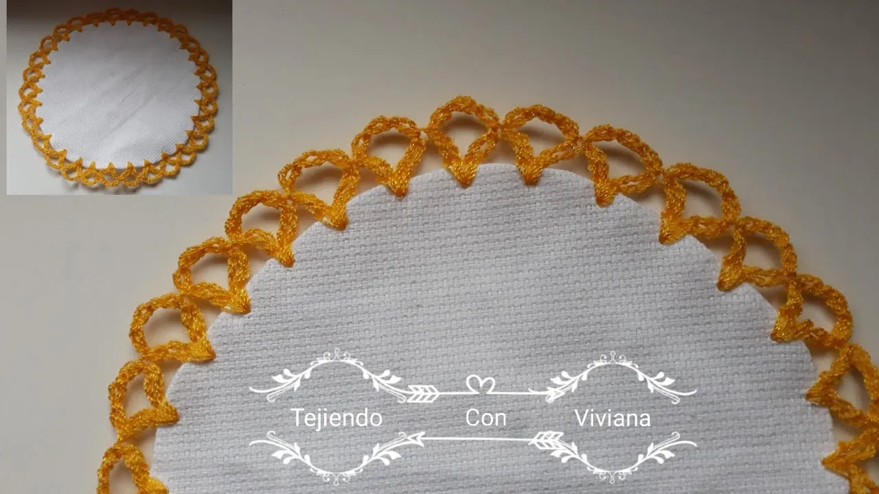 Orilla #51 tejida a crochet (una sola vuelta) para servilleta de recuerdo - YouTube Orilla #51 tejida a crochet (una sola vuelta) para servilleta de recuerdo - YouTube