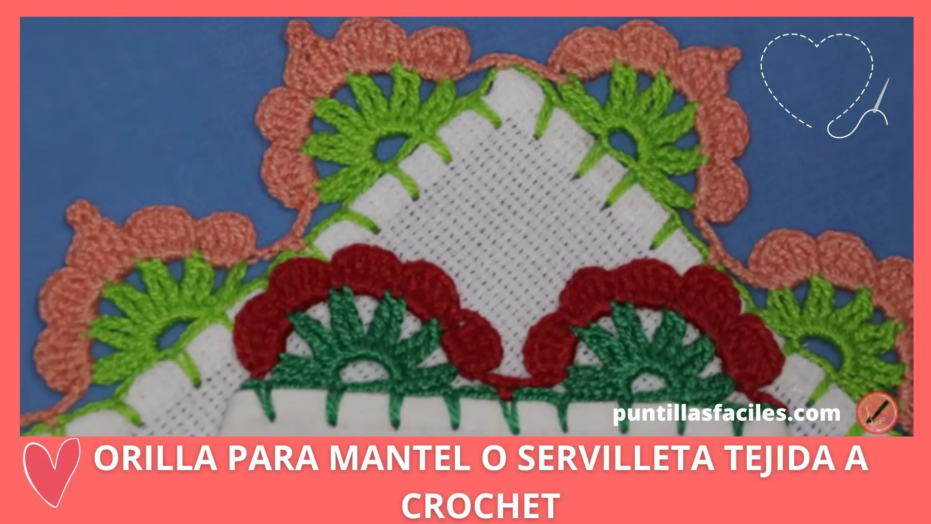 Orilla para mantel o servilleta tejida a crochet - Puntillas fáciles Orilla para mantel o servilleta tejida a crochet - Puntillas fáciles