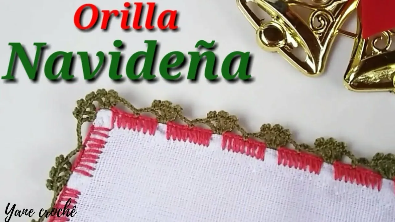 Orilla Navideña/Orillas para Servilletas # 60 ( 2 vueltas) - YouTube Orilla Navideña/Orillas para Servilletas # 60 ( 2 vueltas) - YouTube