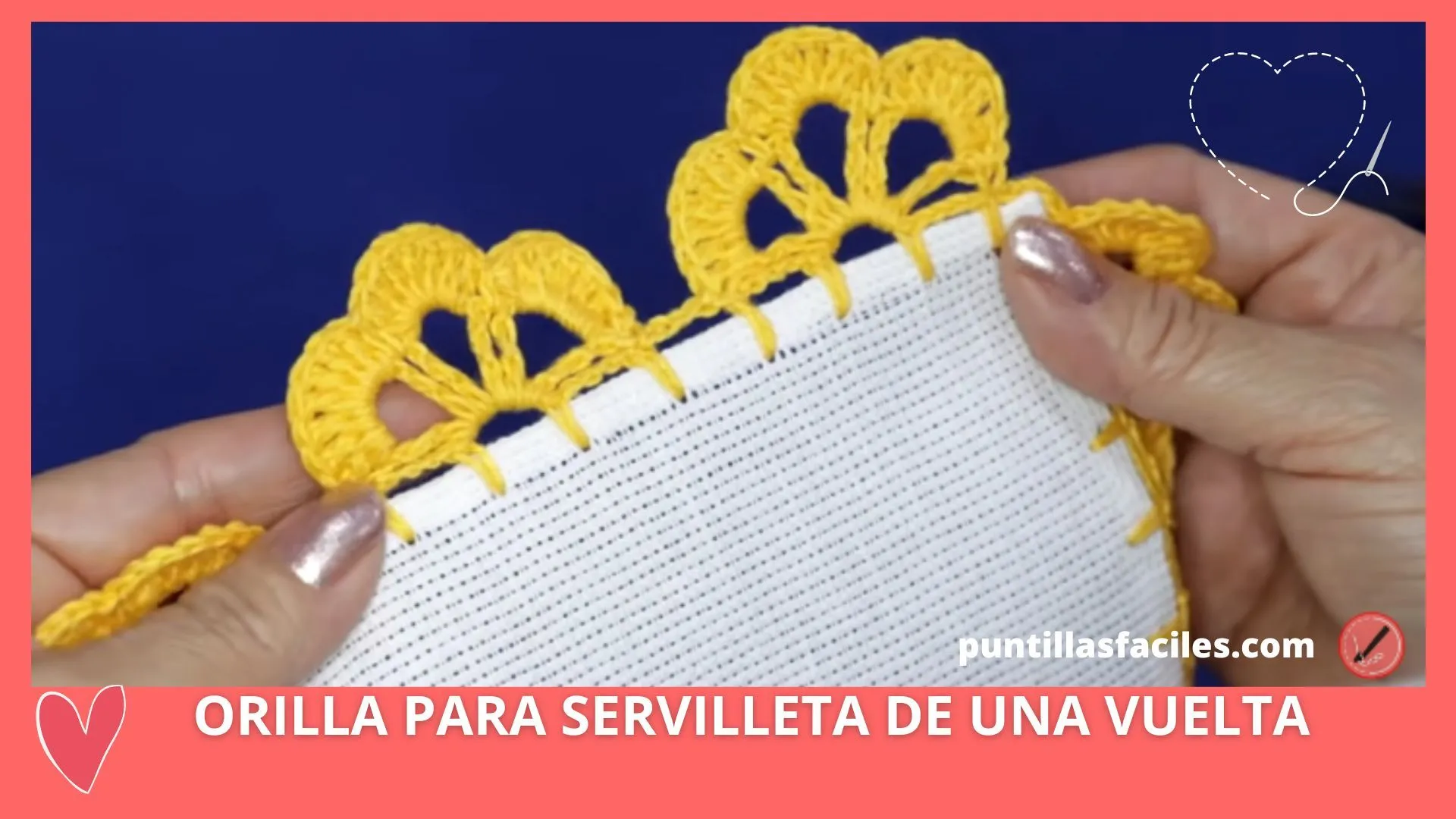 Orilla para servilleta de una vuelta - Puntillas fáciles Orilla para servilleta de una vuelta - Puntillas fáciles