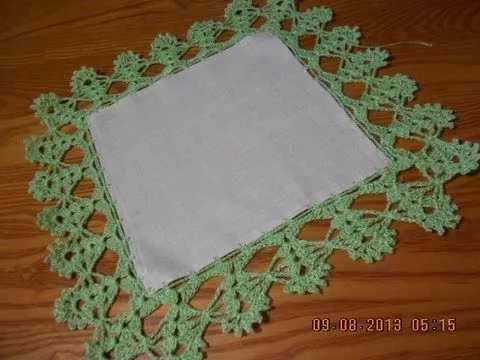 Orilla # 5 tejida en una funda y en cuatro lados - YouTube Orilla # 5 tejida en una funda y en cuatro lados - YouTube