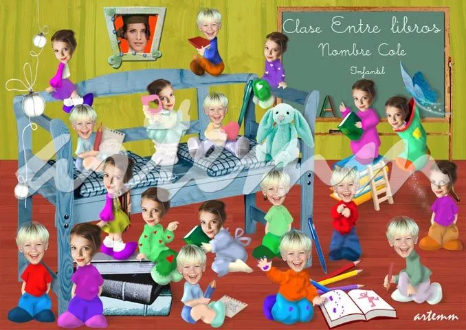 Orlas infantiles: Clase entre libros