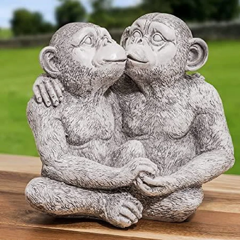 Ornamento de estatua de jardín de animales, decoración de resina, amoroso, besándose, pareja, mono, chimpancé, estante para el hogar al aire libre, para coche y oficina - AliExpress Ornamento de estatua de jardín de animales, decoración de resina, amoroso, besándose, pareja, mono, chimpancé, estante para el hogar al aire libre, para coche y oficina - AliExpress