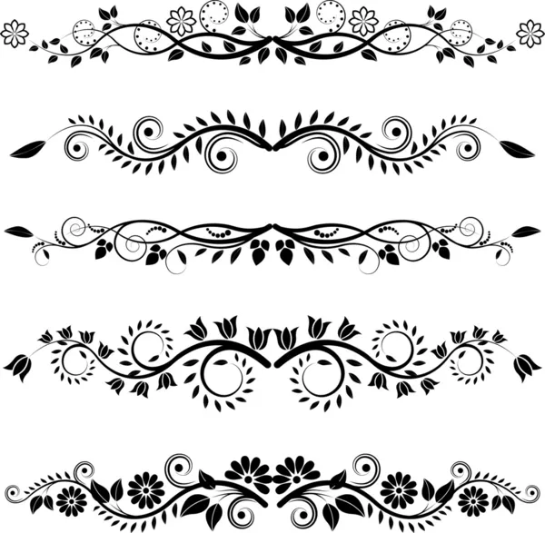 Ornamentos y bordes florales — Vector stock © mtmmarek #12890301