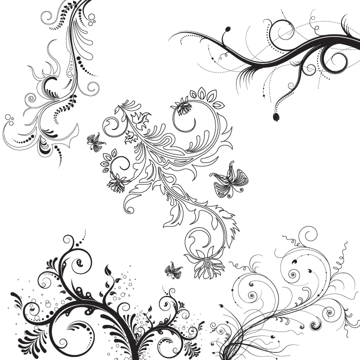 Ornamentos Florales en Vector (Floral Ornaments Vector Pack ...