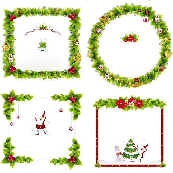 Ornamentos y marcos vectorizados para navidad - PuertoPixel.com