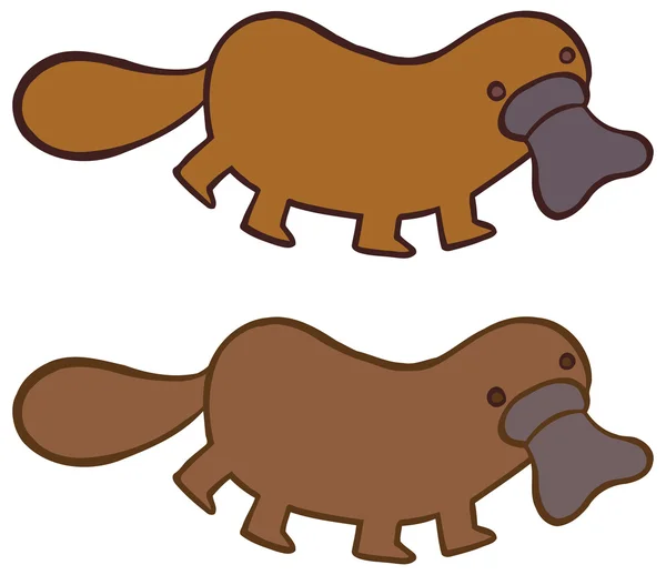 Ornitorrinco divertidos dibujos animados — Vector stock ...