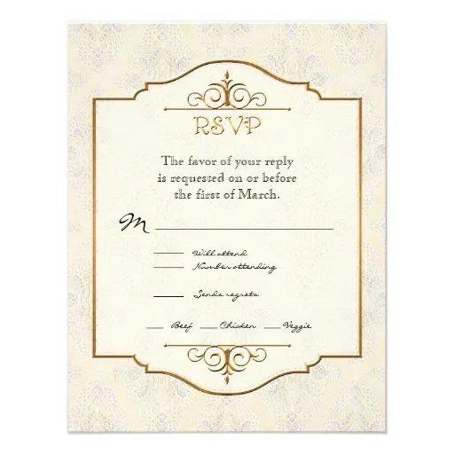 El oro y el boda elegante formal clásico del cordó invitacion ...