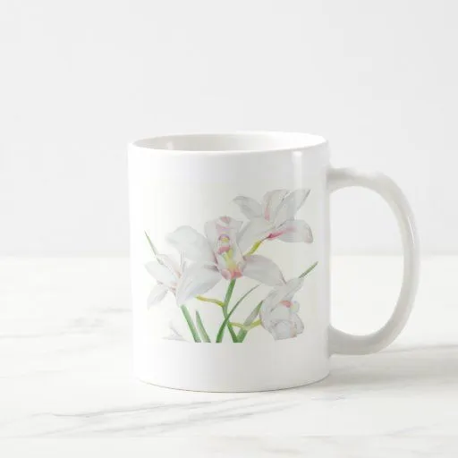 Orquídea dibujada mano tazas de Zazzle.