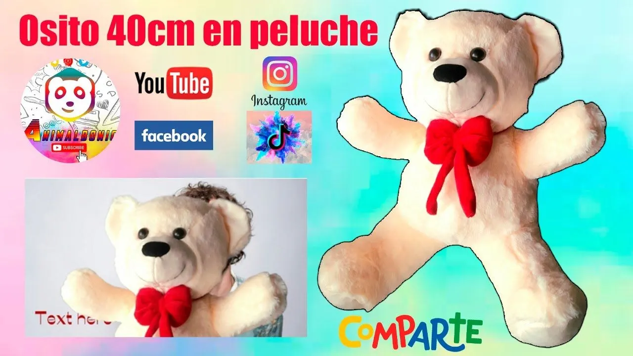 Osito 40cm en peluche//molde//paso a paso//oso//tutorial completo canal Animalbonic - YouTube Osito 40cm en peluche//molde//paso a paso//oso//tutorial completo canal Animalbonic - YouTube