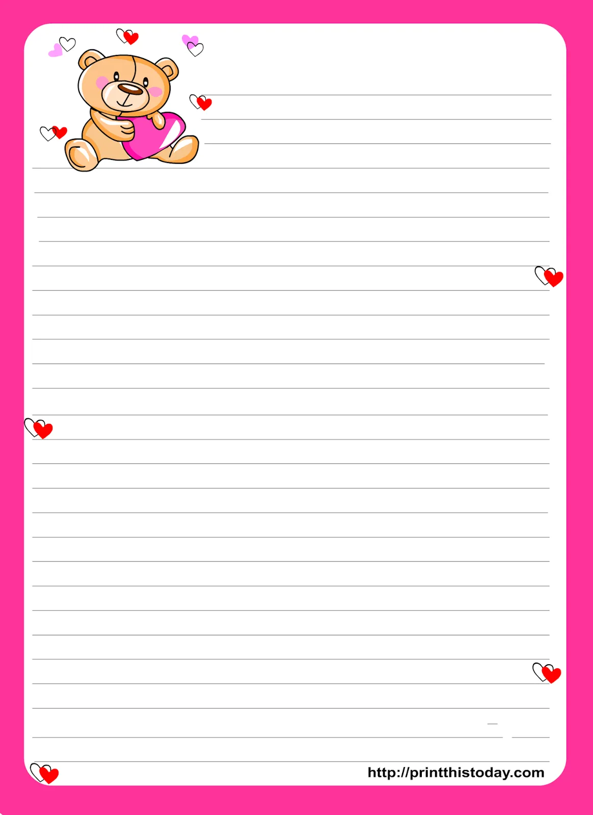 Osito con corazones: Kit para Imprimir Gratis para San Valentín ... Osito con corazones: Kit para Imprimir Gratis para San Valentín ...