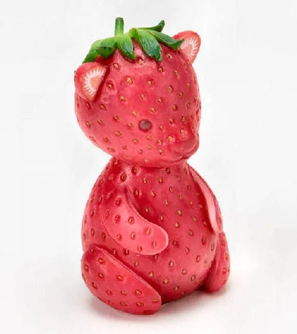 Osito de fresa | Animales hechos con fruta y otros materiales ...