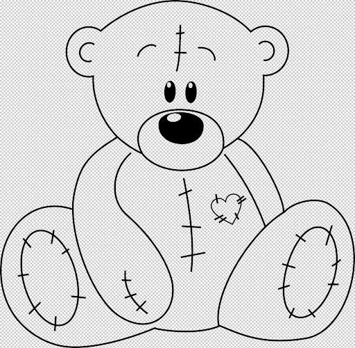 Osito teddy para colorear - Imagui