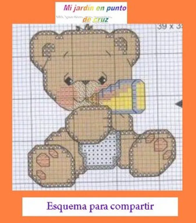 Punto de cruz ositos - Imagui
