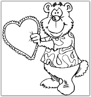 Ositos con corazones para colorear | Para San Valentín Ositos con corazones para colorear | Para San Valentín