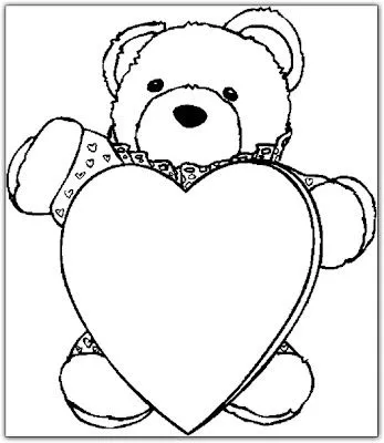 Ositos con corazones para colorear | Para San Valentín Ositos con corazones para colorear | Para San Valentín