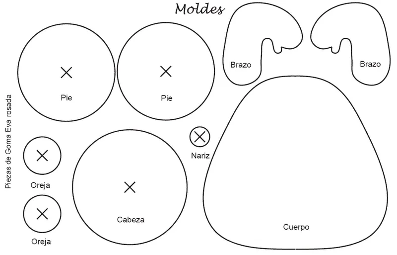 Moldes en goma eva de ositos - Imagui