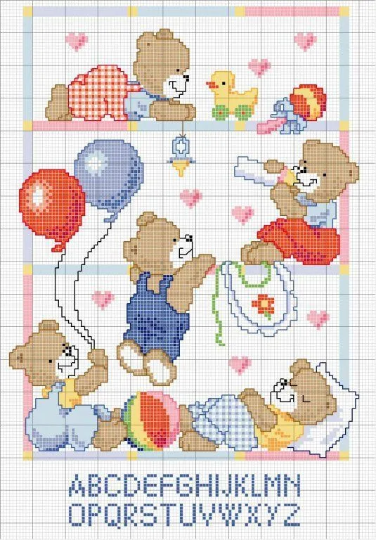 Ositos en punto de cruz para bebés - Imagui Ositos en punto de cruz para bebés - Imagui