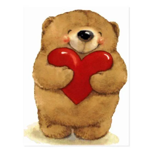 Oso feliz del corazón postal | Zazzle