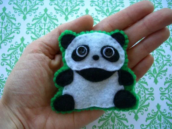 Oso Panda | Broches de Fieltro | ideas y trucos para Broches de ...