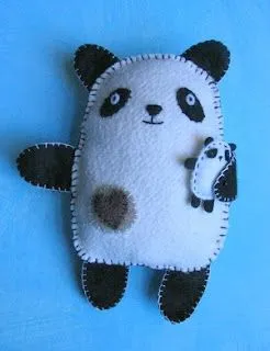 Oso panda de fieltro | Por tus manos