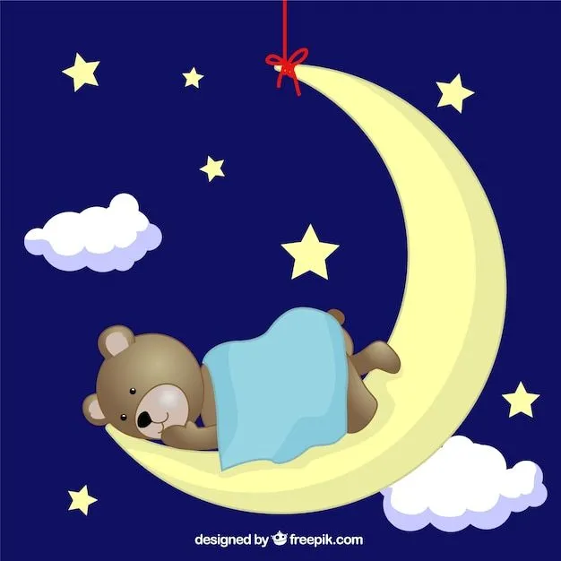 Oso de peluche durmiendo en la luna | Descargar Vectores gratis Oso de peluche durmiendo en la luna | Descargar Vectores gratis