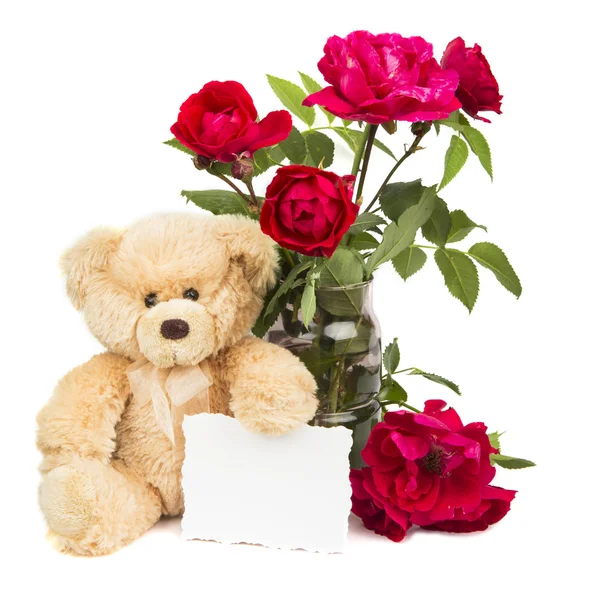 oso de peluche y flores — Foto stock © lamento #30177479