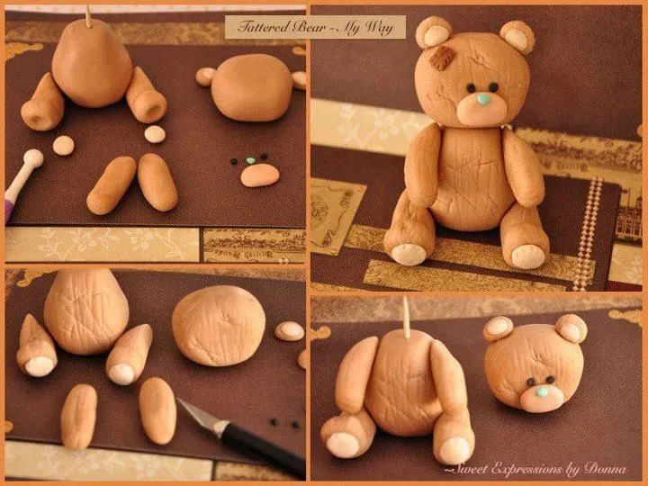 oso viejo porcelana fria polymer clay pasta francesa masa flexible ...