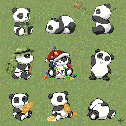 Ositos pandas tiernos en caricatura - Imagui
