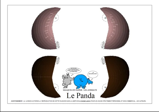 Máscara de oso panda para imprimir y usar - Nos disfrazamos