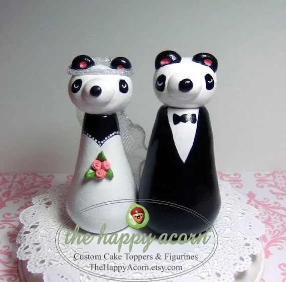 Osos panda pastel de boda Topper Panda hecho a por TheHappyAcorn Osos panda pastel de boda Topper Panda hecho a por TheHappyAcorn