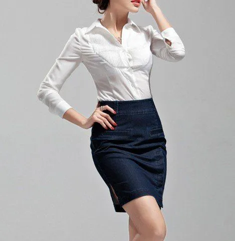 Para mujer otoño largo de la manga de la blusa de seda-Mujeres ...
