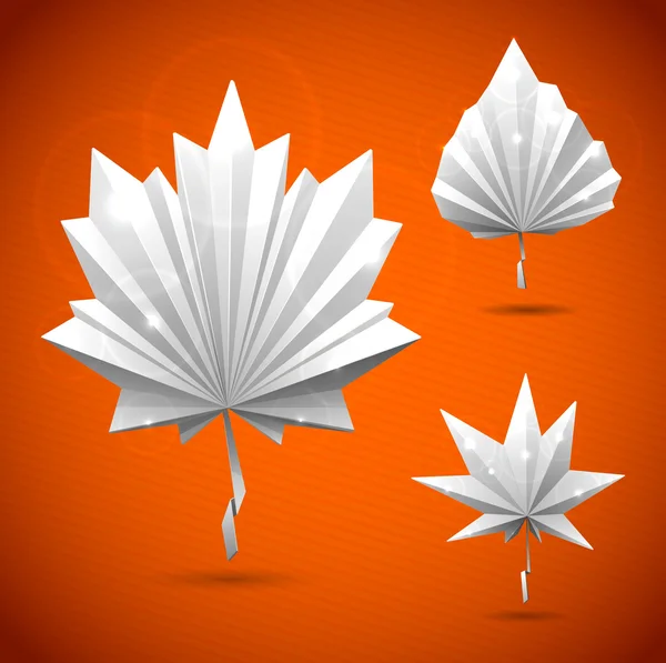 Otoño de hojas set de origami — Vector stock © Lara_Cold_2013 ...