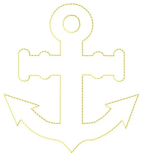 Outlines Embroidery Design: Anchor Outline from Grand Slam Designs