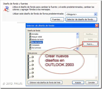 Outlook 2010: Diseñar fondos personalizados (HTM) | El Blog de PALEL