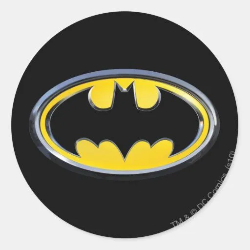 Óvalo del logotipo del palo de Batman Etiquetas de Zazzle.