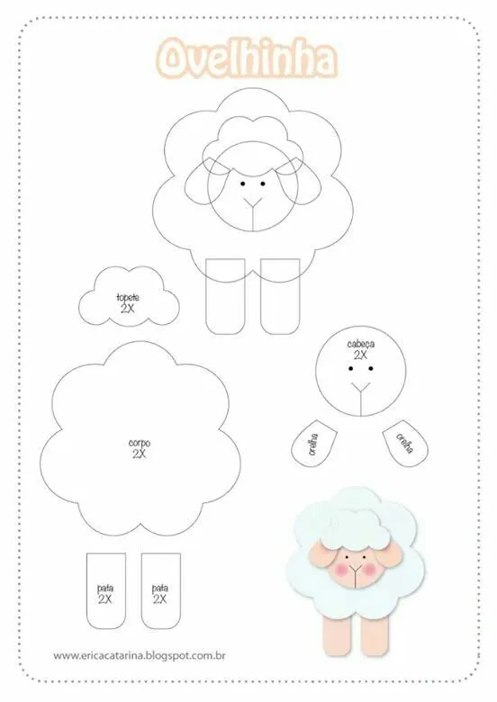 OVEJA en goma eva moldes - Buscar con Google | CUNA B | Pinterest ...