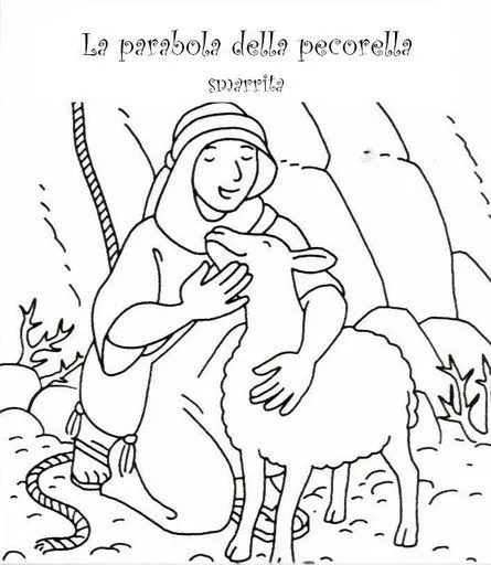 Pinto Dibujos: Parábola de la oveja perdida para colorear Pinto Dibujos: Parábola de la oveja perdida para colorear