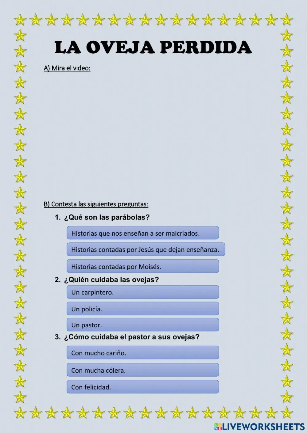 La oveja perdida worksheet for 2° a 4° - PRIMARIA | Live Worksheets La oveja perdida worksheet for 2° a 4° - PRIMARIA | Live Worksheets