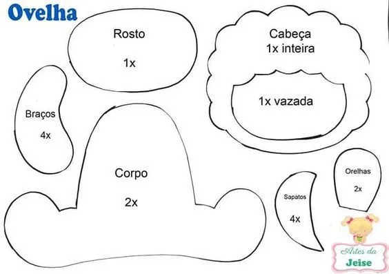Como hacer ovejas de fieltro con moldes | Patrones de todo un poco ...